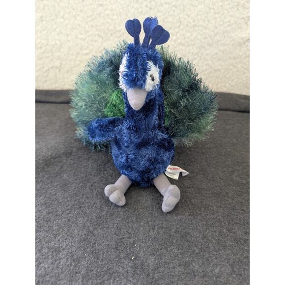 Aurora Peacock Plush 2020 8 Stuffed Animal Lovey EUC Very Clean & Soft - Picture 1 of 7